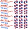 Patriotic Red White and Blue Flower Leis and Star Sunglasses for 4th of July,Flower Necklace Party Decorations 12PCS